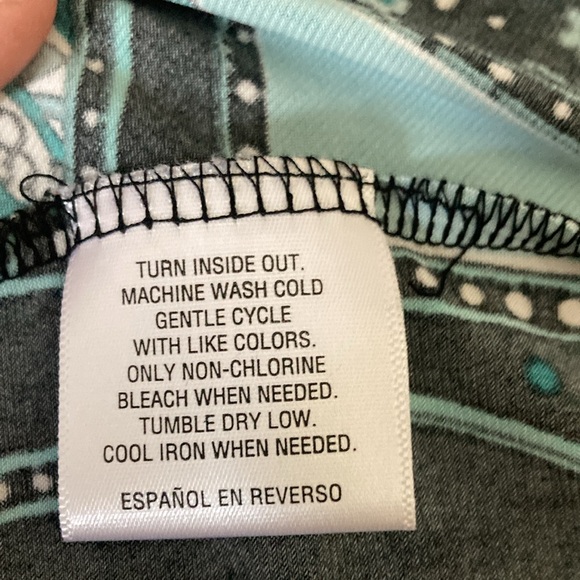 STYLE & CO SLEEVELESS EMBELLISHED ROUND NECK TURQUOISE & BLACK TUNIC SIZE L - Picture 13 of 15